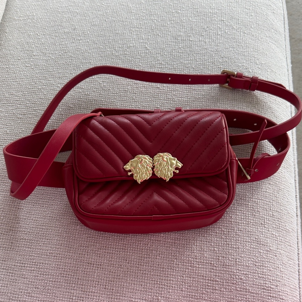Zara Red Quilted Crossbody Bag/Fanny pack